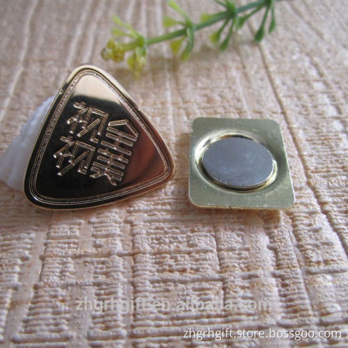 Magnetic Triangle Badge Custom Made Metal for Sale